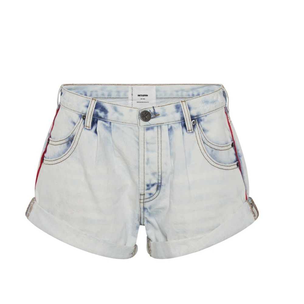 New One Teaspoon FLORENCE SMITHS TAILORED LOW WAIST DENIM SHORTS size 33